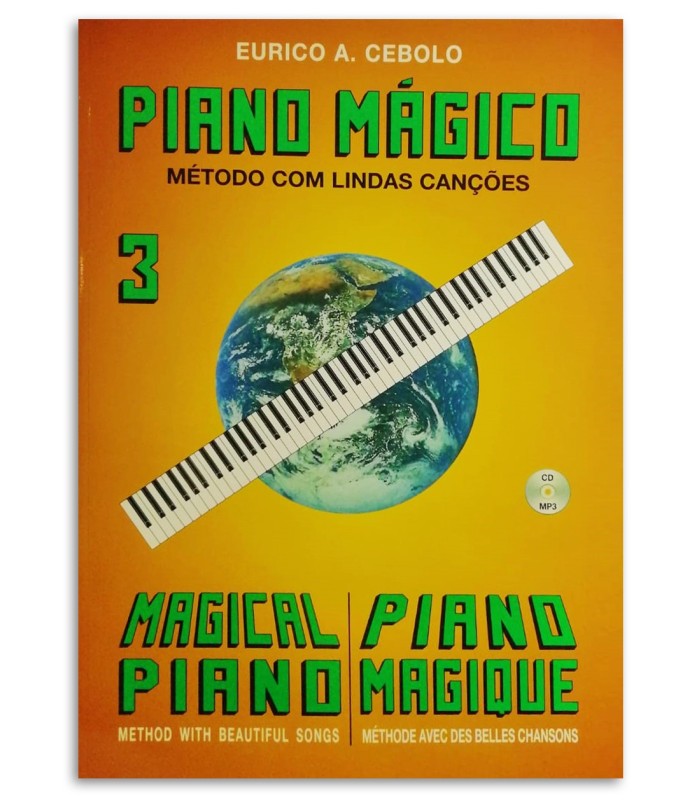 Foto da capa do livro Eurico Cebolo PM 3 M辿todo Piano M叩gico No 3 com CD