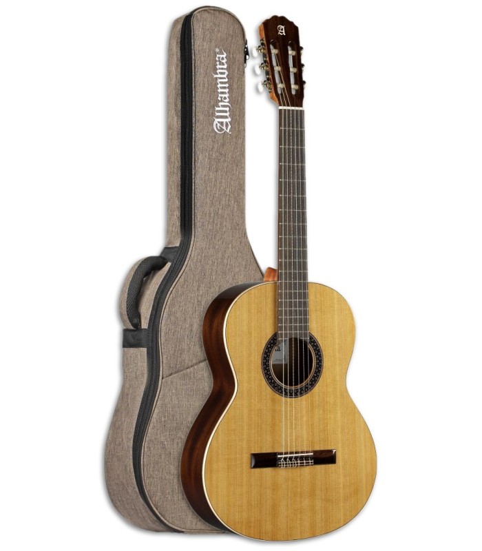 Foto da guitarra clássica Alhambra modleo 1C tamanho 1/2 com Saco