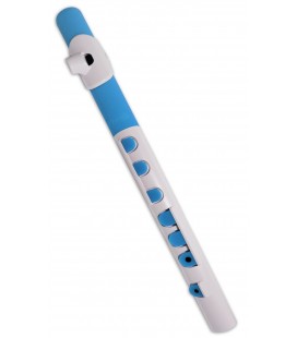 Foto da flauta Nuvo Toot modelo N 430TWBL em D坦 e na cor branca e azul