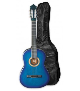 Foto da guitarra cl叩ssica Ashton modelo SPCG-44TBB 4/4 na cor azul com saco