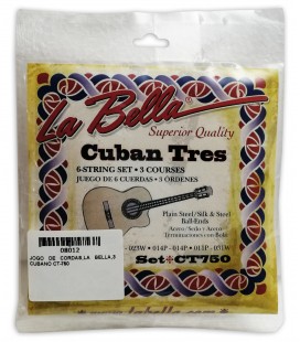 Capa da embalagem do jogo de cordas LaBella CT750 para tres cubano