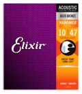 Capa da embalagem do jogo de cordas Elixir modelo 11002 10-47 para guitarra acústica