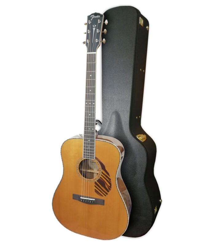 Guitarra eletroacústica Fender modelo Paramount PD 220E Dreadnought Natural com estojo