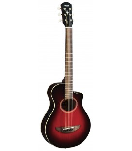 Guitarra eletroacústica Yamaha modelo APXT2 3/4 cutaway em acabamento Dark Red Burst e com saco