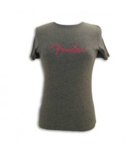 T shirt Fender Cinza com Logo Senhora Size M