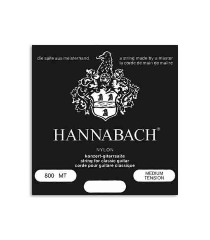 Capa da embalagem do jogo de cordas Hannabach E800MT