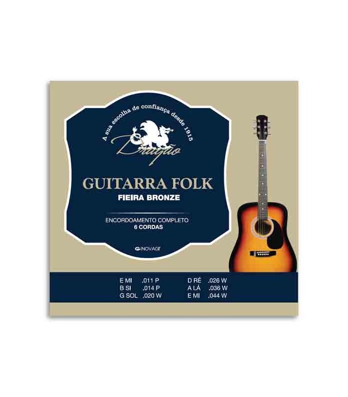 Jogo de Cordas Drag達o 045 para Guitarra Folk 6 Cordas 1200