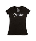 T shirt Fender Preta Distressed Senhora Size XL