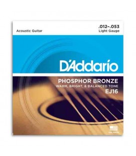Jogo de Cordas DAddario EJ16 012 Guitarra Ac炭stica Phosphor Bronze