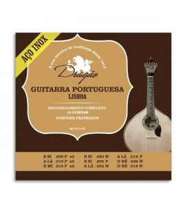 Foto da embalagem das cordas Dragão 073 para guitarra portuguesa de Lisboa